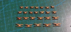 5mm Pearwood Shroud Cleats 12/bag