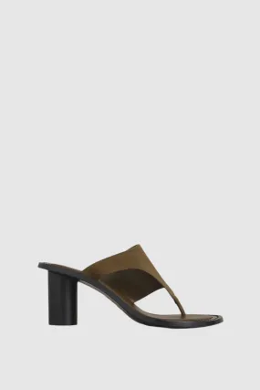 A Emery Hardie Heeled Sandal in Hazel Suede