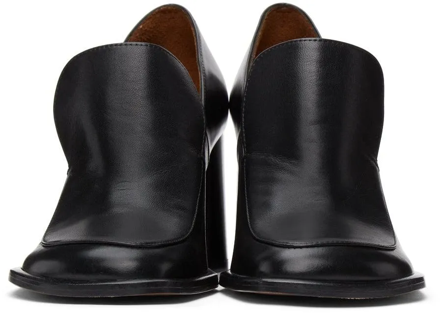 Abra Black Duck Loafer Heels