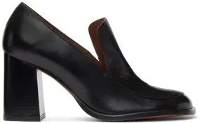 Abra Black Duck Loafer Heels
