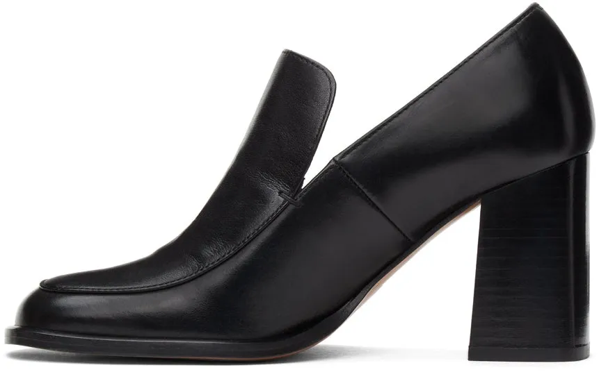 Abra Black Duck Loafer Heels