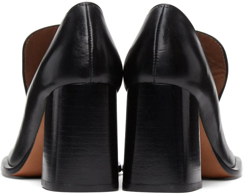 Abra Black Duck Loafer Heels