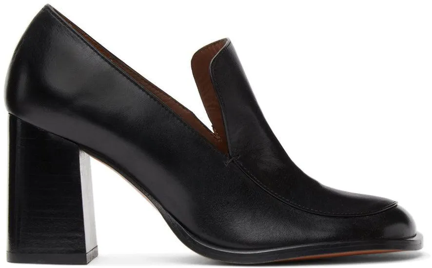 Abra Black Duck Loafer Heels