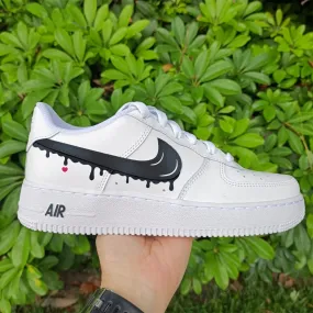 Black Drip Swoosh Custom Air Force 1