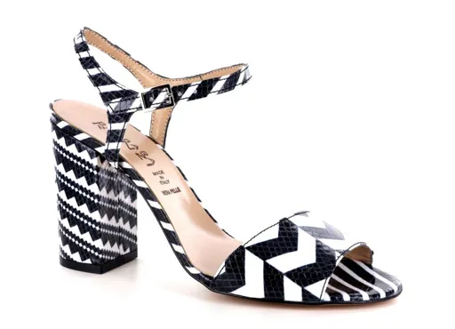 Black-White Women’s Shoes Heeled Sandals