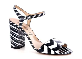 Black-White Women’s Shoes Heeled Sandals