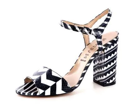 Black-White Women’s Shoes Heeled Sandals