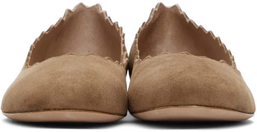 ChloÃ© Beige Suede Lauren Ballerina Flats