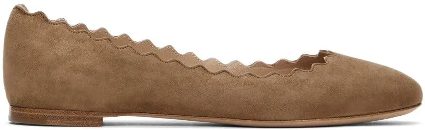 ChloÃ© Beige Suede Lauren Ballerina Flats
