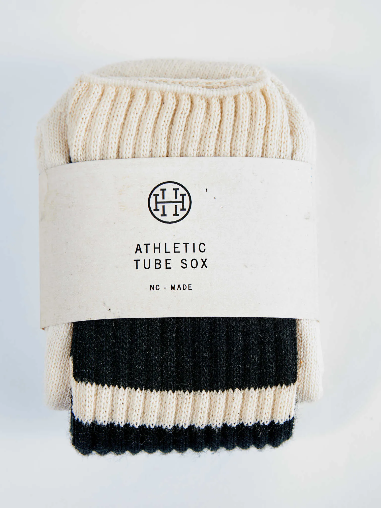 HH Classic Tube Sox for Athletic Use - Natural/Black