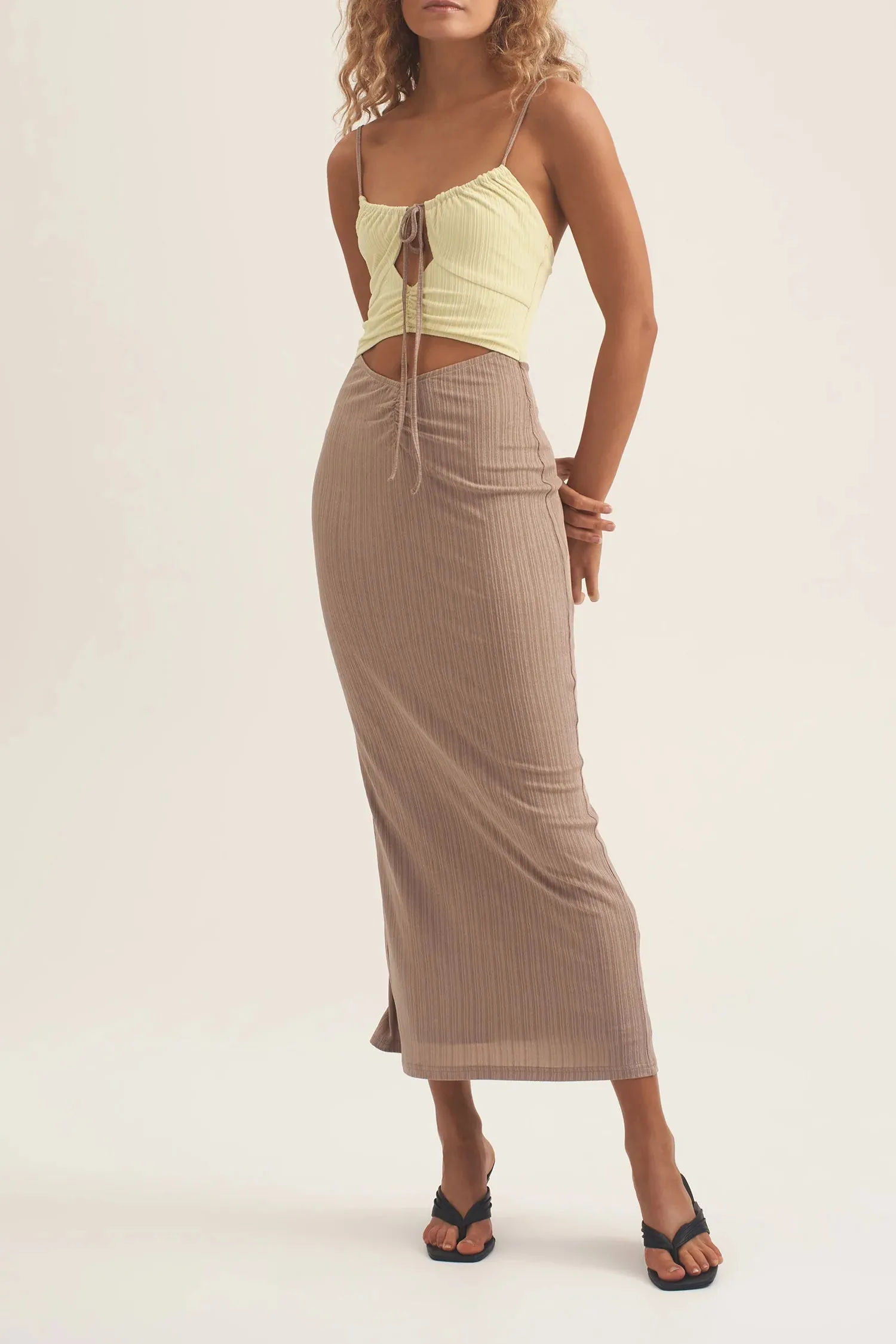 MONA LISA DRESS | LEMON/PORCINI