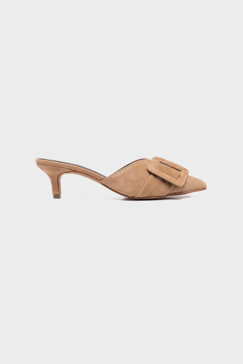 Ornamented Suede Heels