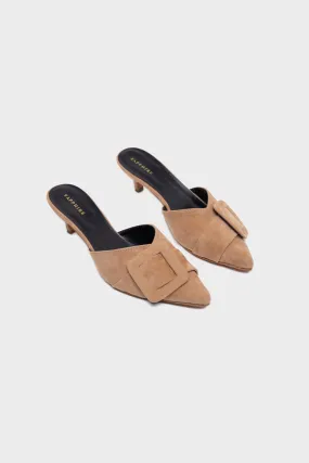 Ornamented Suede Heels