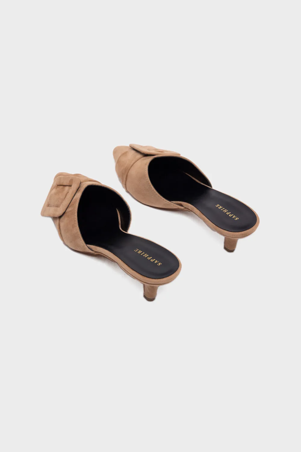 Ornamented Suede Heels
