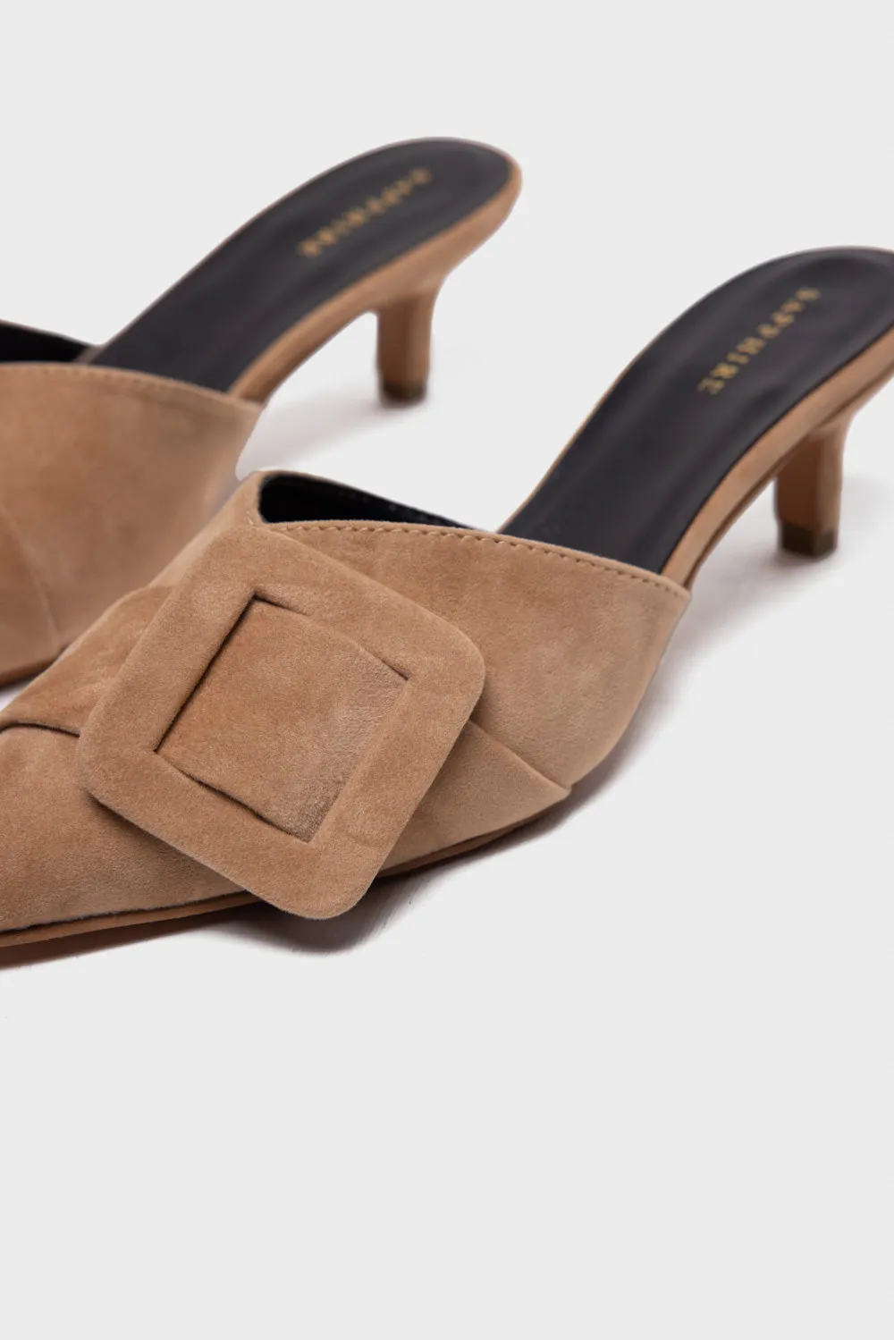 Ornamented Suede Heels