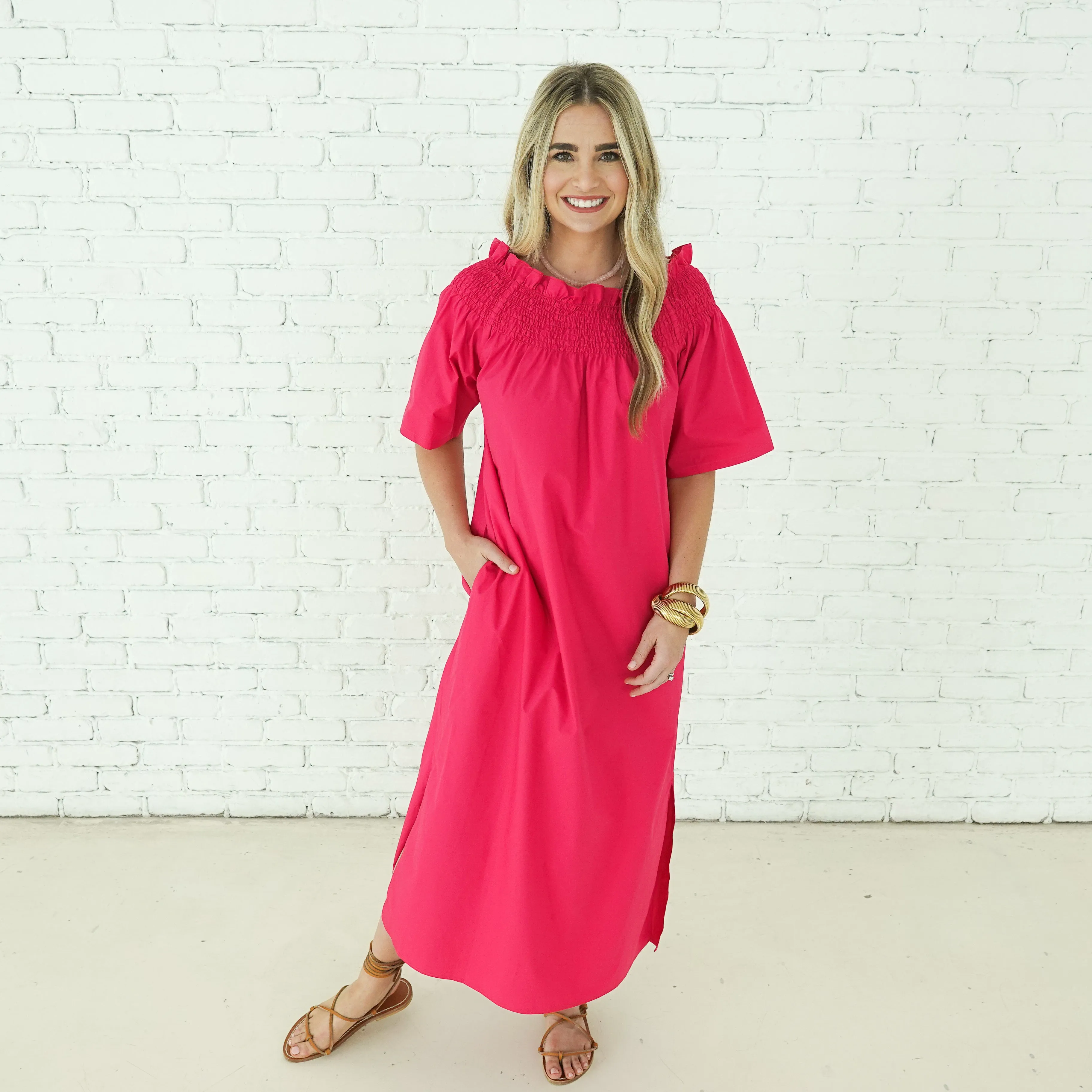 Polly Dress Hot Pink