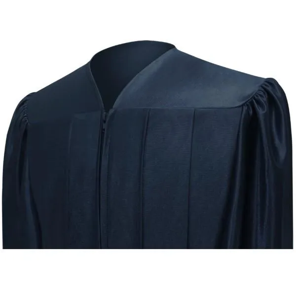Shiny Navy Blue High School Graduation Gown