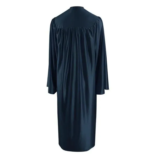 Shiny Navy Blue High School Graduation Gown