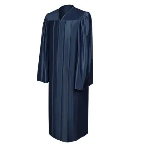Shiny Navy Blue High School Graduation Gown