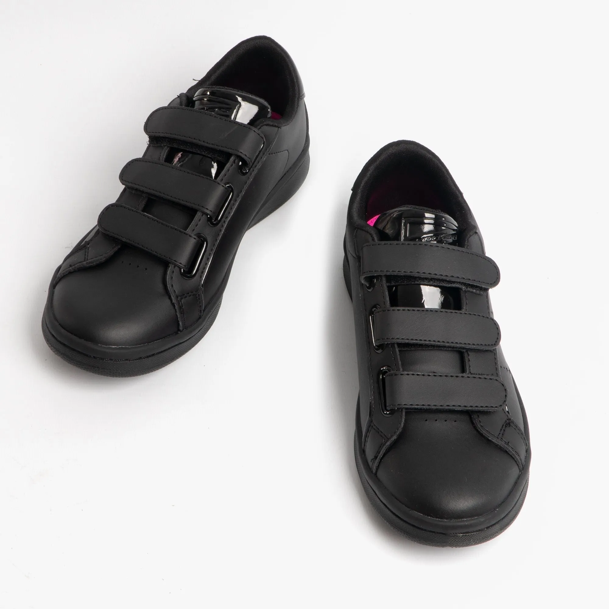 Skechers 84474L/BBK OMNE SCHOLASTIC STYLE Girls Touch Fasten School Trainers Black