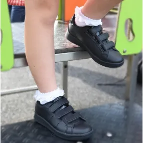 Skechers 84474L/BBK OMNE SCHOLASTIC STYLE Girls Touch Fasten School Trainers Black