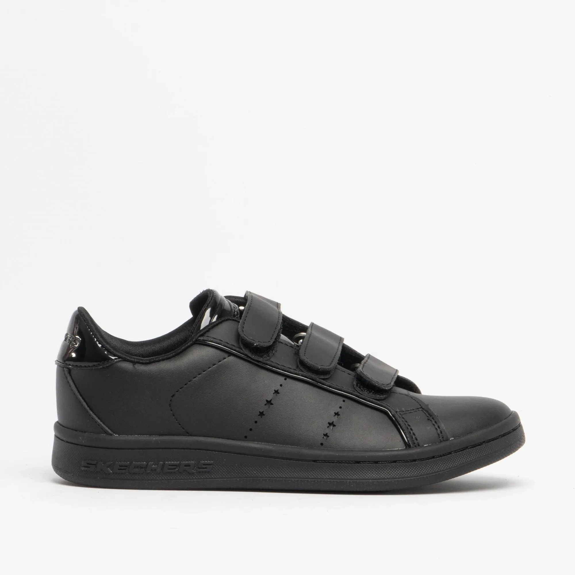Skechers 84474L/BBK OMNE SCHOLASTIC STYLE Girls Touch Fasten School Trainers Black