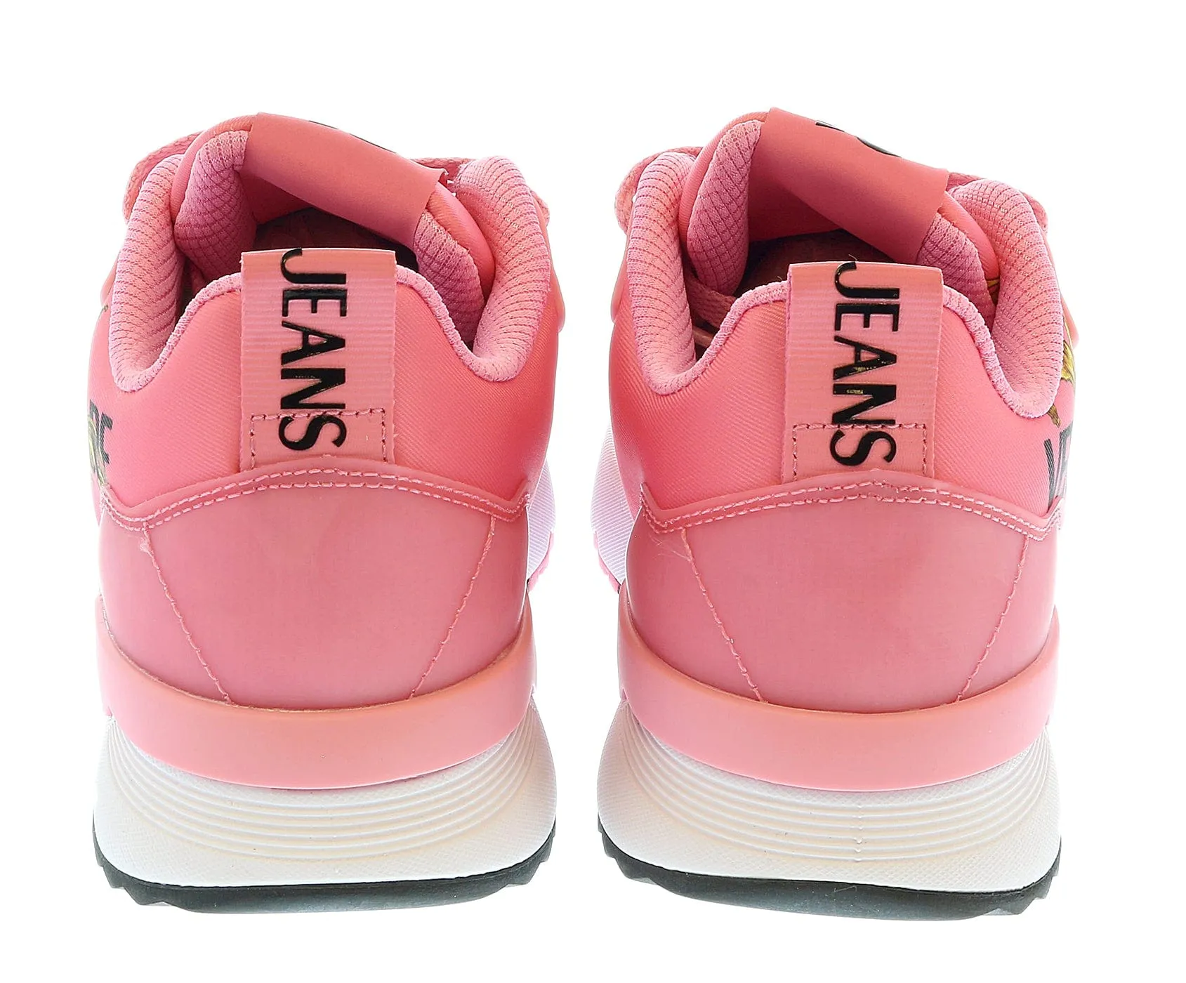 Versace Jeans Couture Coral Baroque Detail Lace Up Fashion Sneakers-