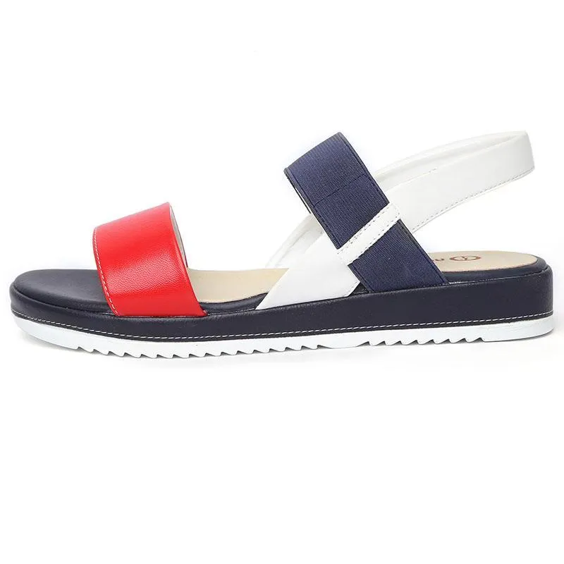 Women's Open Toe Flat Summer Fashion Sandals - Red